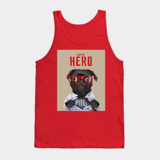 Super Hero Pug Dog Tank Top